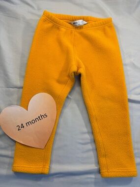 MEC Yellow medium weight Fleece pants with Elastic Waistband